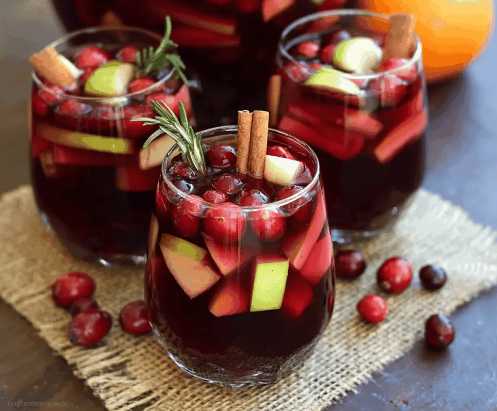 Cranberry Apple Sangria for a Cozy Fall Party