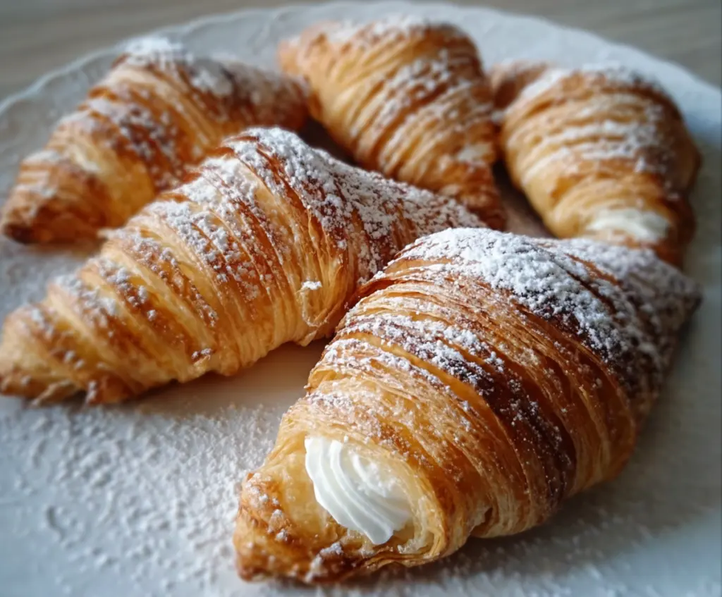 Delicious authentic Italian Sfogliatelle pastries with flaky layers and sweet filling.